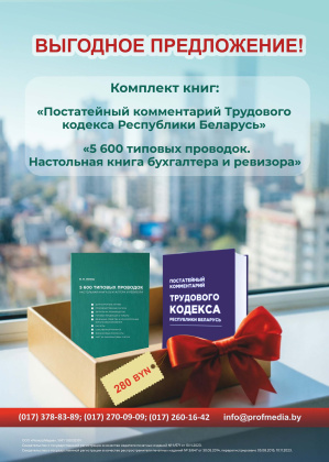 Комплект книг: «5 600 типовых проводок. Настольная книга бухгалтера и ревизора» + «Постатейный комментарий Трудового кодекса Республики Беларусь» Комплект книг: «5 600 типовых проводок. Настольная книга бухгалтера и ревизора» + «Постатейный комментарий Трудового кодекса Республики Беларусь»